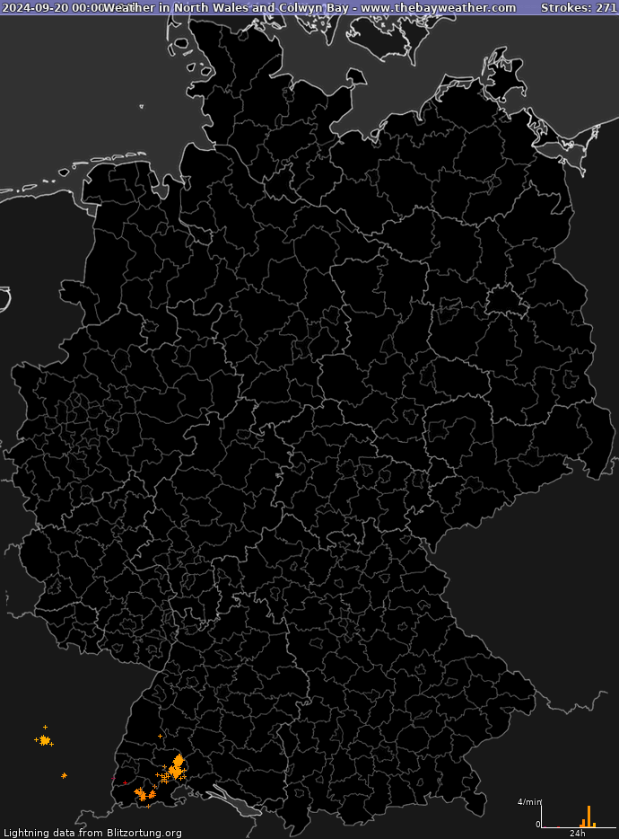 Bliksem kaart Duitsland 21.09.2024